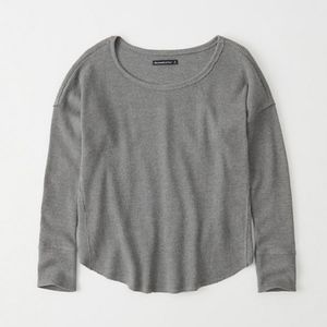 A&F Grey Scoopneck Thermal